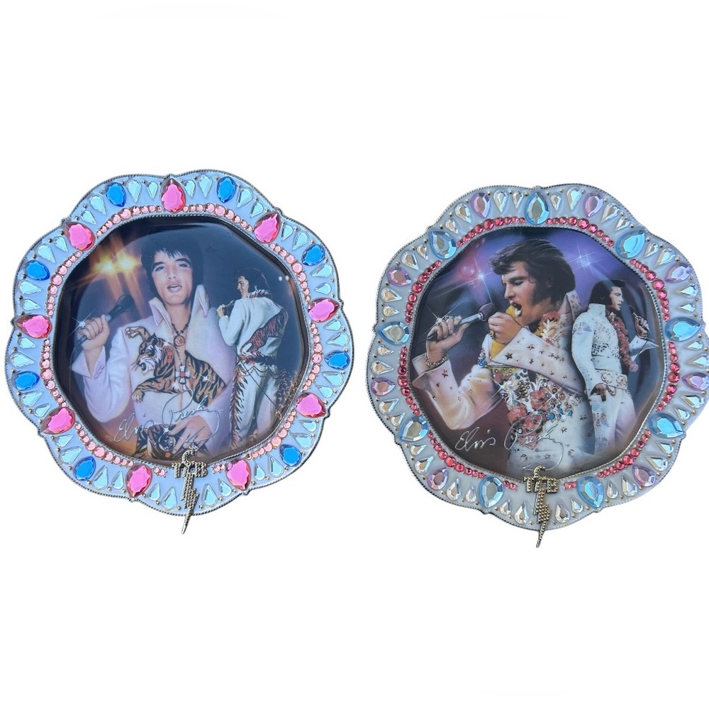 Jewel of Vegas Commemorative Elvis Plates, Set of 2 Bradford Exchange